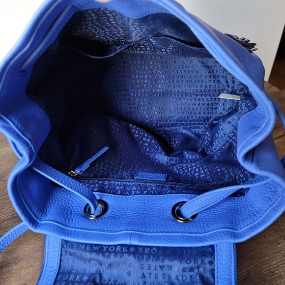 Kate Spade Kacy Chester Street Periwinkle Blue Leather Backpack Purse - Picture 6 of 13
